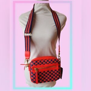 Checkered Crossbody Bag with Adjustable Strap